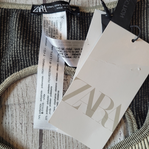 •SOLD• Zara Ribbed Stretch Contour Body Suit •Med/Large• New with tag - Picture 5 of 6